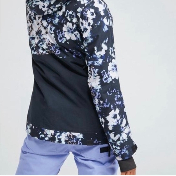 Roxy Jackets & Blazers - Roxy Shelter Jacket Black Floral Print Snow Anorak Style Pullover XS